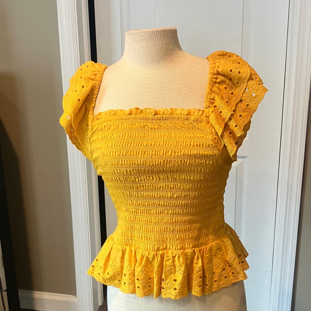 House of Harlow 1960 Sunlit Eyelet Blouse